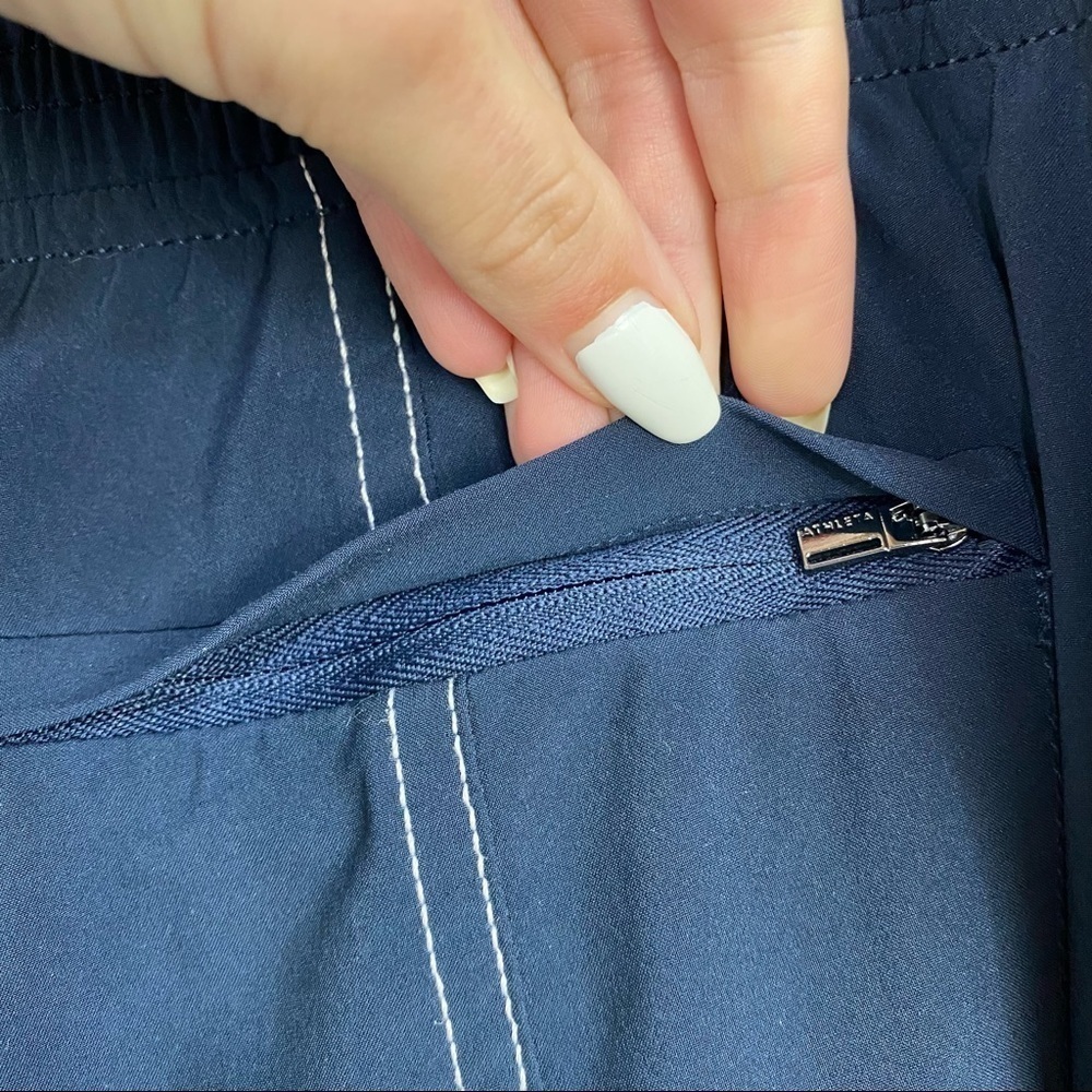 Athleta Navy Blue Cargo Joggers Athletic Activewear Y2k Hiking Sporty Pants - Picture 7 of 9